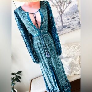 Free People Wild Blooms & Wanderlight cottagecore floral flowing maxi dress